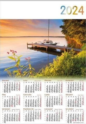 Kalendarz 2024 jednoplanszowy Łódka (10szt)