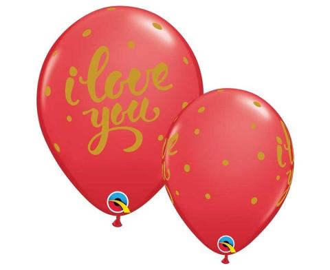 Balon I Love You czerwony 18cm 25szt