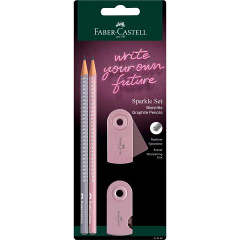 Ołówek 2szt + gumka + temperówka FABER CASTELL