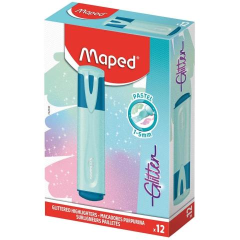 Zakreślacz Glitter Pastel z brokatem (12szt) MAPED