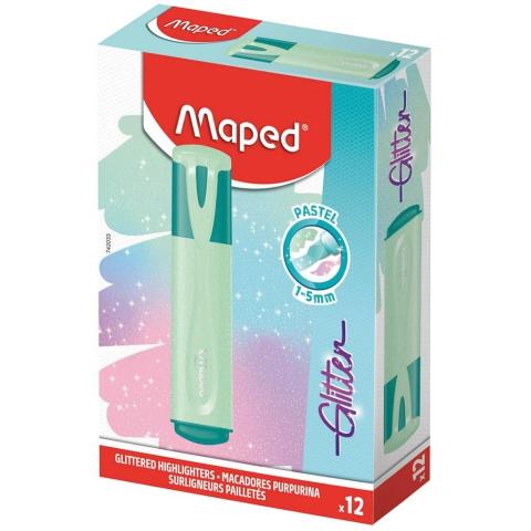 Zakreślacz Glitter Pastel zielony (12szt) MAPED