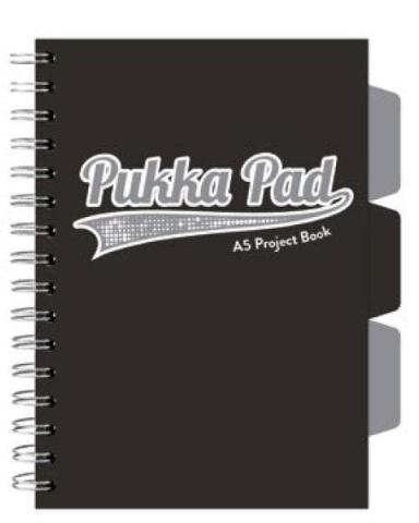 Project Book Black Grey A5/200K kratka czarny