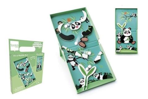 Magnetyczne puzzle Panda i tor kulek gra 2w1