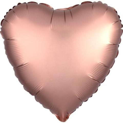 Balon foliowy Silk Lustre Dark różowe złoto serce