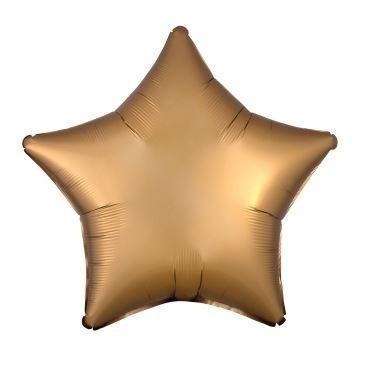 Balon foliowy Lustre satynowy złoty gwiazda luzem