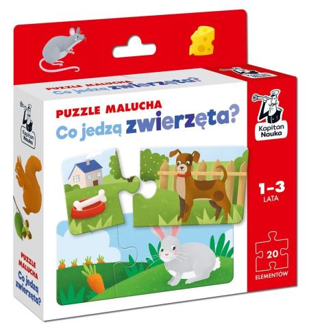 Kapitan Nauka. Co jedzą zwierzęta? Puzzle malucha