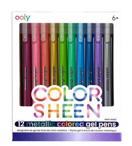 Długopisy żelowe metaliczne Color Sheen 12szt