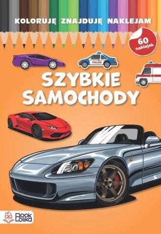 Koloruję, znajduję, naklejam. Szybkie samochody