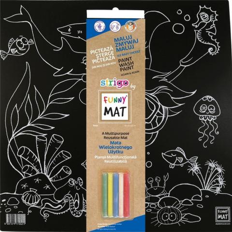 Mata Funny Mat Black - Ocean 40x40cm + kreda