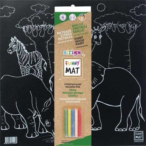 Mata Funny Mat Black - Safari 40x40cm + kreda