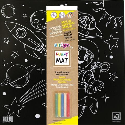 Mata Funny Mat Black - Space 40x40cm + kreda