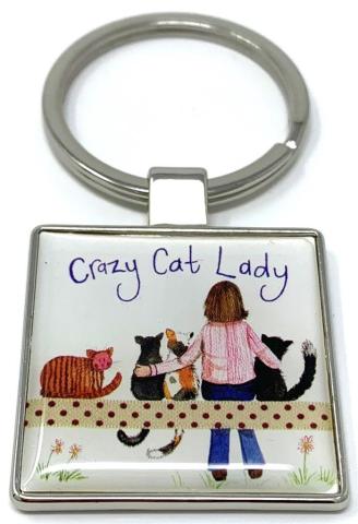 Brelok do kluczy K28 Crazy Cat Lady Kociara