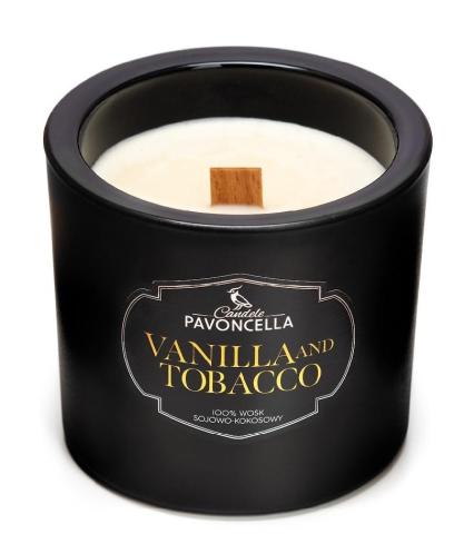 Świeczka sojowa Vanilla and Tabacco czarna 170g