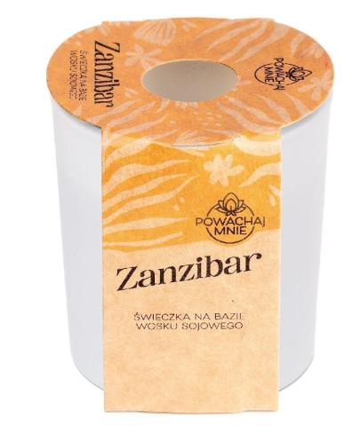 Świeczka sojowa Powąchaj mnie Zanzibar biała