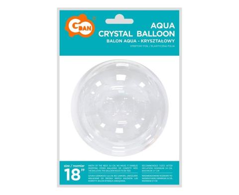Balon Aqua kryształowy bez nadruku 37cm