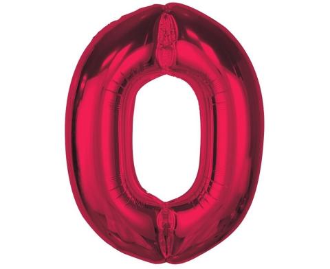 Balon foliowy cyfra 0 czerwona Smart 92cm
