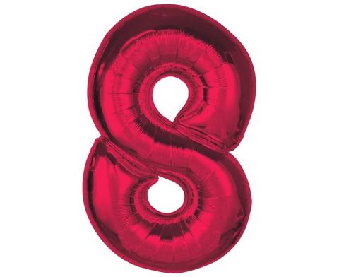 Balon foliowy cyfra 8 czerwona Smart 92cm
