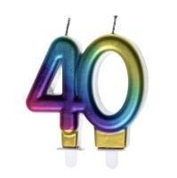 Świeczka urodzinowa 40 kolorowa