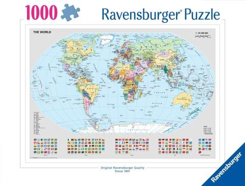 Puzzle 1000 Polityczna mapa świata