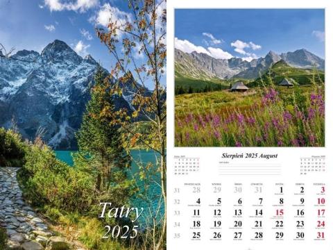 Kalendarz 2025 ścienny Tatry