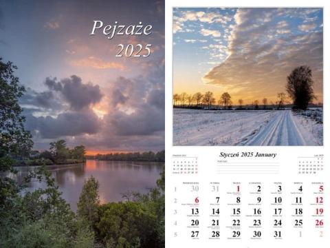 Kalendarz 2025 ścienny Pejzaże