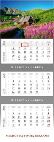 Kalendarz 2025 Trójdzielny Hala Gąsienicowa