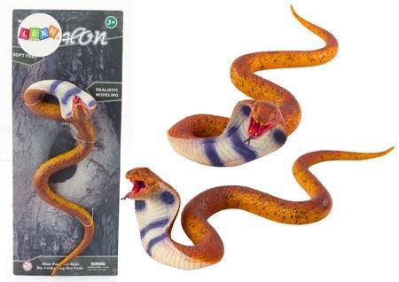 Figurka wąż cobra guma termoplastyczna brązowy
