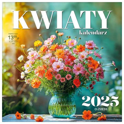 Kalendarz 2025 Ścienny Kwiaty