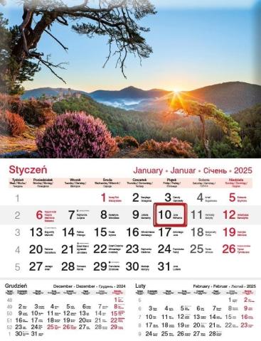Kalendarz 2025 jednodzielny Panorama