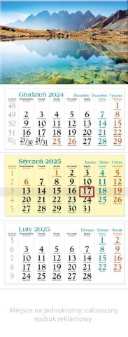 Kalendarz 2025 trójdzielny Tatry