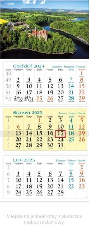 Kalendarz 2025 trójdzielny Zamek