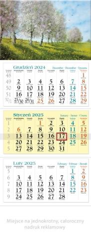 Kalendarz 2025 trójdzielny Wiosna