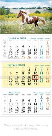 Kalendarz 2025 trójdzielny Konik
