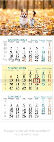 Kalendarz 2025 trójdzielny Pupile