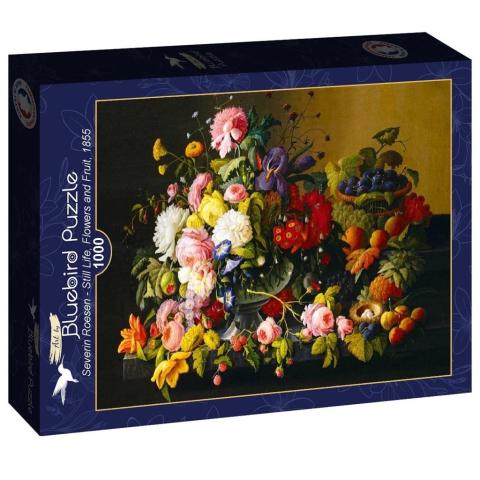Puzzle 1000 Martwa natura z kwiatami i owocami
