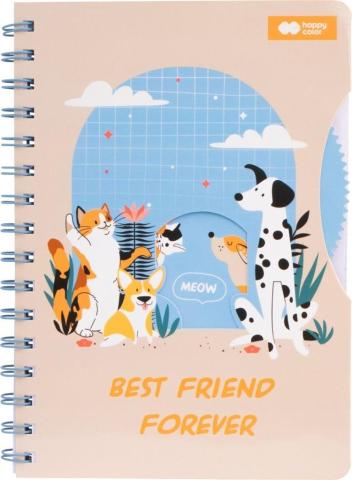 Notes na spirali A5/80K Cat&Dog HAPPY COLOR