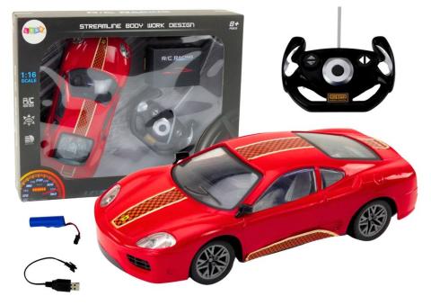 Auto sportowe RC zdalnie sterowane 1:16 czerwone