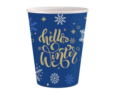 Kubeczki papierowe Hello Winter Blue 250ml 6szt