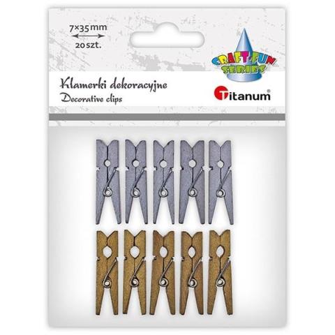 Klamerki drewniane 2 kolory 7x35mm 10szt mix