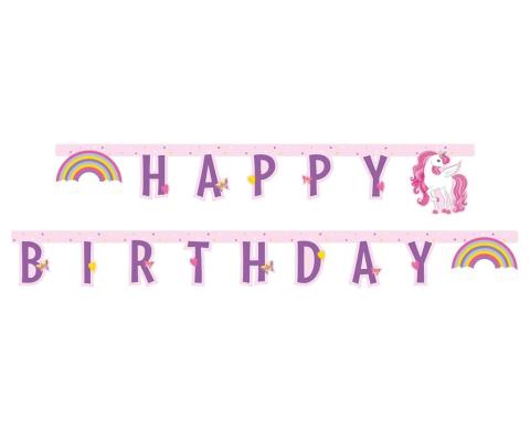 Banner Unicorn Rainbow Happy Birthday