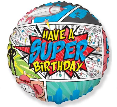 Balon foliowy Super Birthday 48cm