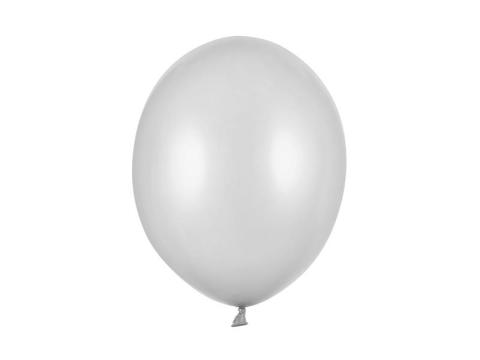 Balony Strong Metallic Silver Snow 30cm 100szt