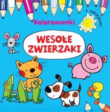 Kolorowanki z naklejkami. Wesołe zwierzaki