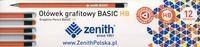 Ołówek Basic trójkątny z gumką HB (12szt) ZENITH