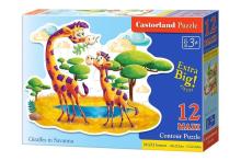 Puzzle 12 maxi - Giraffes in Savanna CASTOR