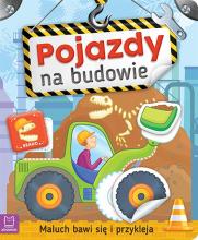 Maluch bawi się i przykleja. Pojazdy na budowie