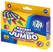 Kredki świecowe Jumbo 24 kolory ASTRA