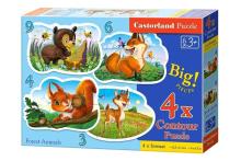 Puzzle x 4 - Forest Animals CASTOR