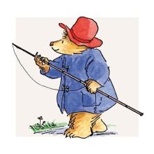 Karnet kwadrat z kopertą Paddington Fishing