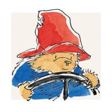 Karnet kwadrat z kopertą Paddington Driving